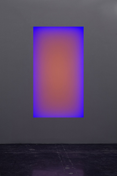  James Turrell, Gathered Light. LED light, etched glass, shallow space. Aperature size 86 x 48 inches, runtime approx 2.5 hours. via kaynegriffincorcoran. https://www.kaynegriffincorcoran.com/artist/view/1/james-turrell/