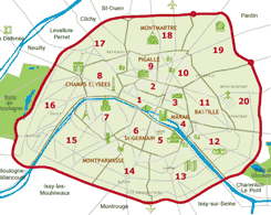 The 20 arrondissements of Paris