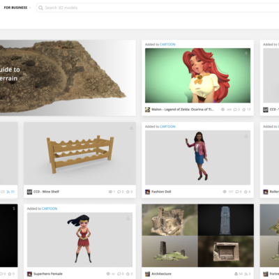 Screen Shot sm Screenshot example of Sketchfab main screen
