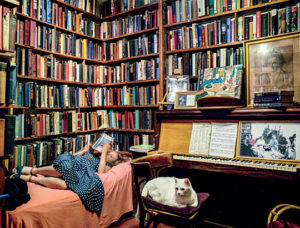 Shakespeare & Company, Paris, with cat