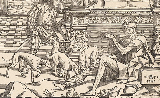 Lazarus awakening by Cornelis Anthonisz, 1541.
